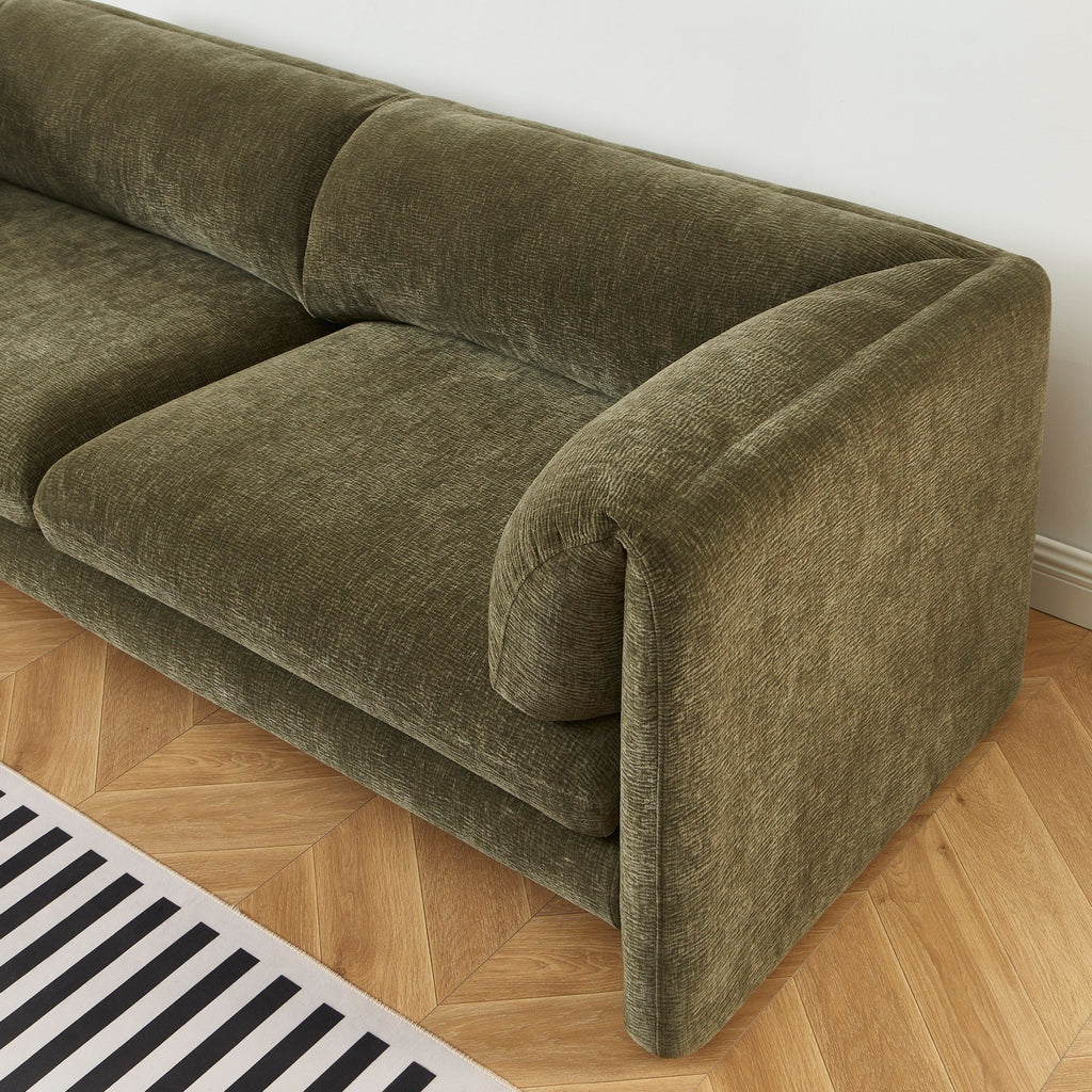 Nikki - 3 Seater Sofa - Textured Velvet - Green