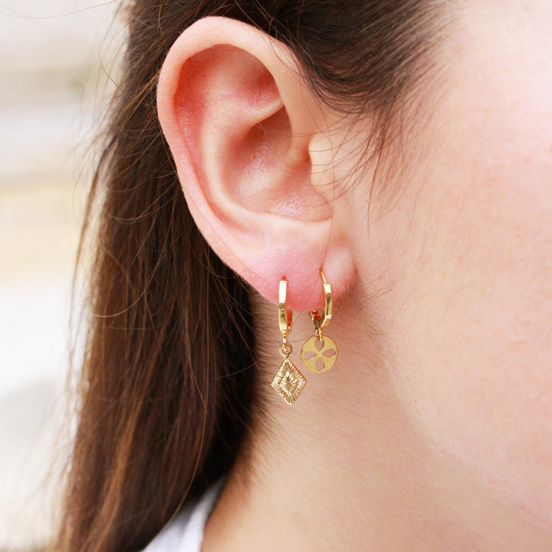 Pendientes de aro Clea Losange Mini - Oro