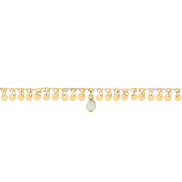 Armband Simran - Goud & Chalcedoon Aqua