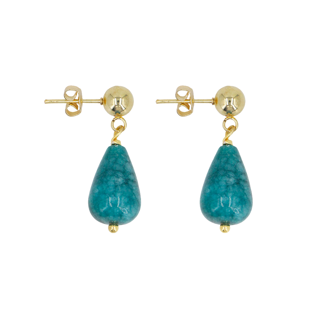 Boucles D'Oreille Jasmine - Or & Jade