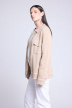 Veste Oversize Cachemire Nina - Beige Blanc - Femme - 100% Cachemire