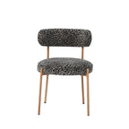 Noa - Lot De 2 Chaises - Tissu Imprimé Léopard Noir