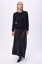 Rundhals-Cardigan – Gebürstetes Kaschmir Noor - Schwarz - Damen