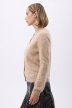 Cardigan Crew – Brushed Cashmere Noor - Cremebeige - Dame