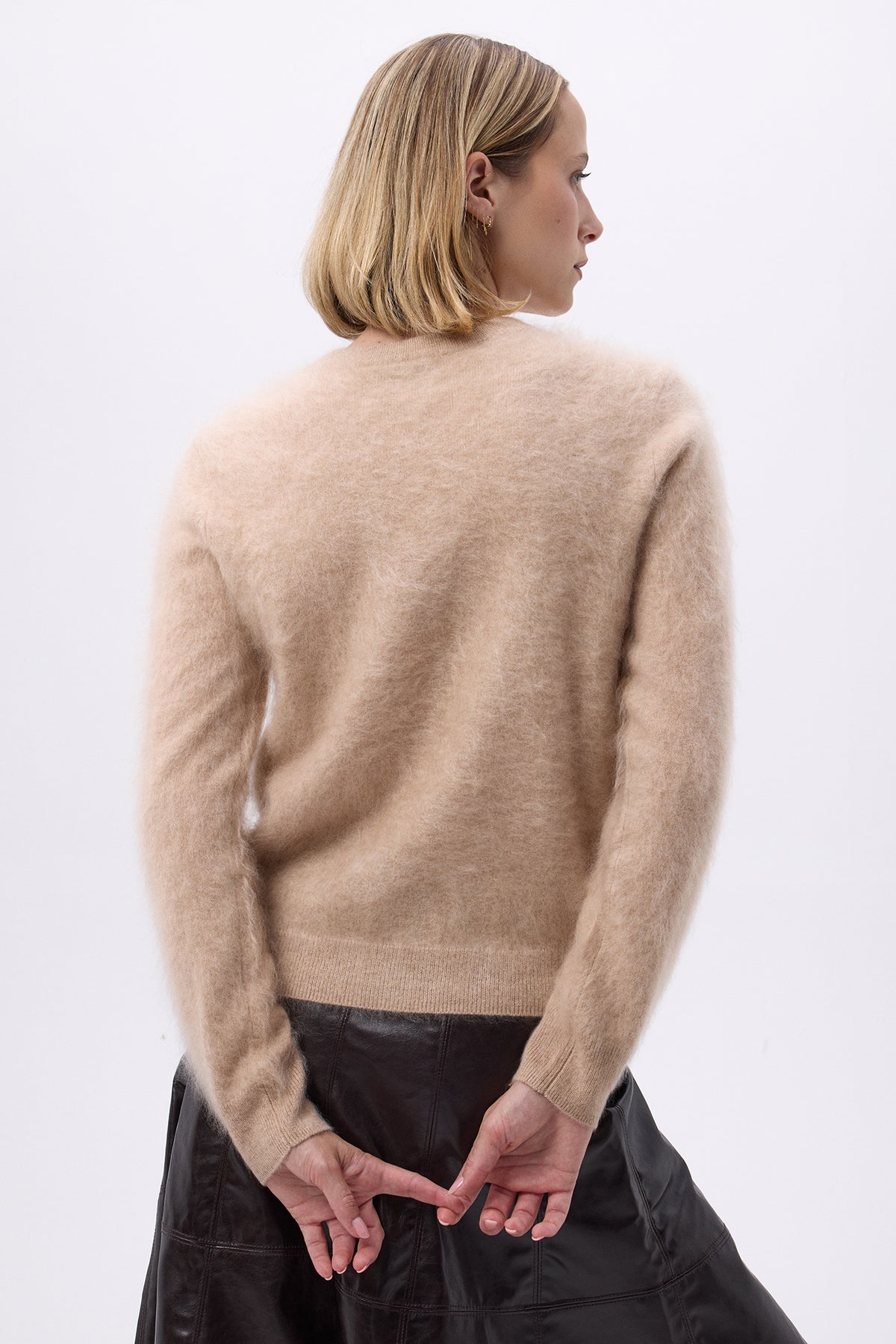 Cardigan Crew – Brushed Cashmere Noor - Cremebeige - Dame