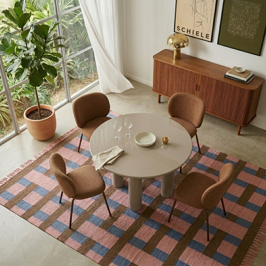 Nori - Mesa de Salón Redonda - Lacado - Beige