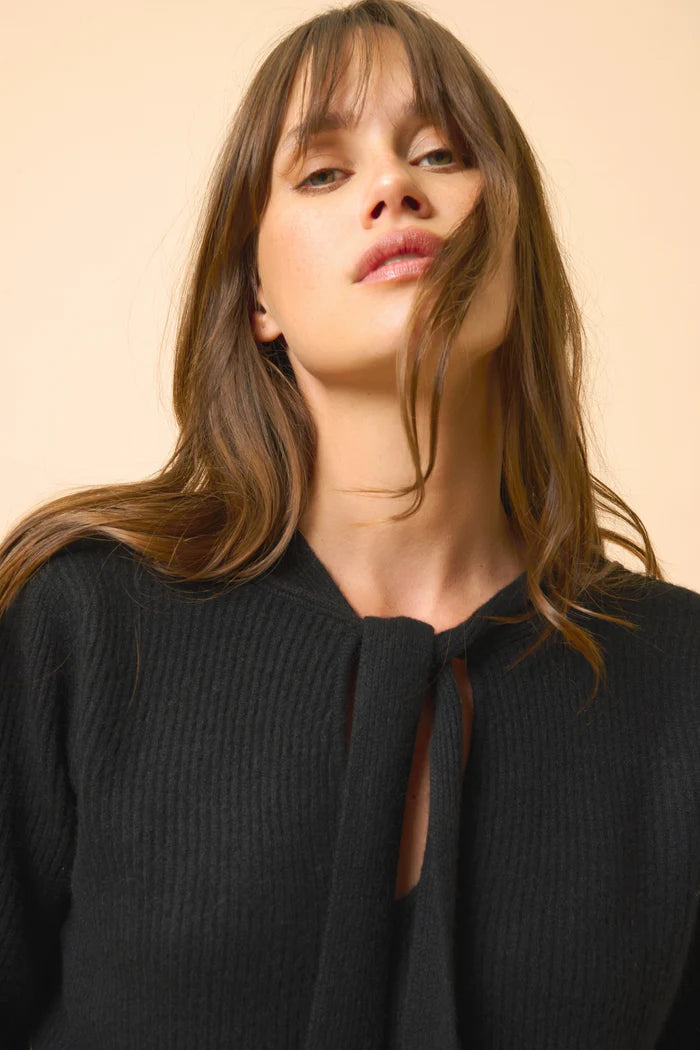 Pull Col Lavallière - Noty - Noir