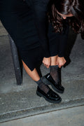 Socquettes Petite Résille Lurex - Noir