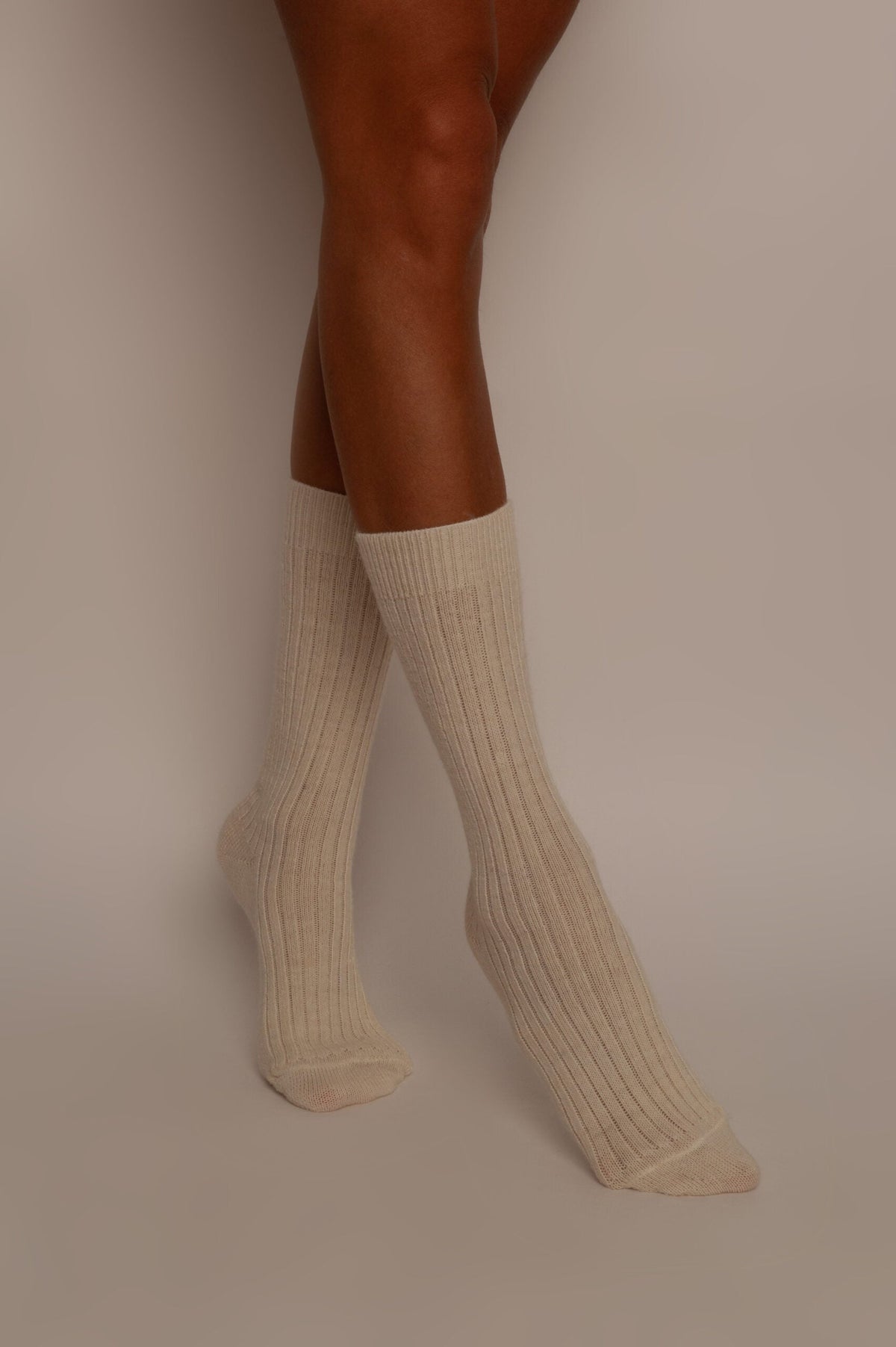 Chaussettes Laine Alpaga - Crème