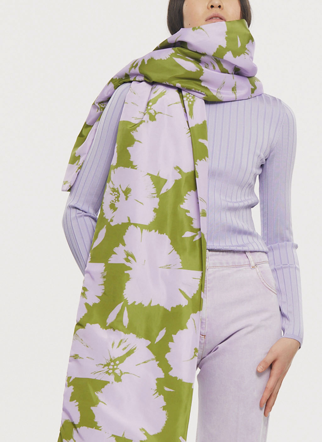 Nina Ricci - Echarpe - Kaki/Lilas - Femme