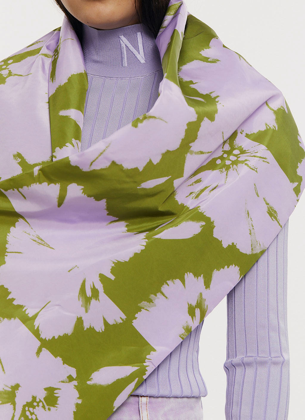 Nina Ricci - Echarpe - Kaki/Lilas - Femme