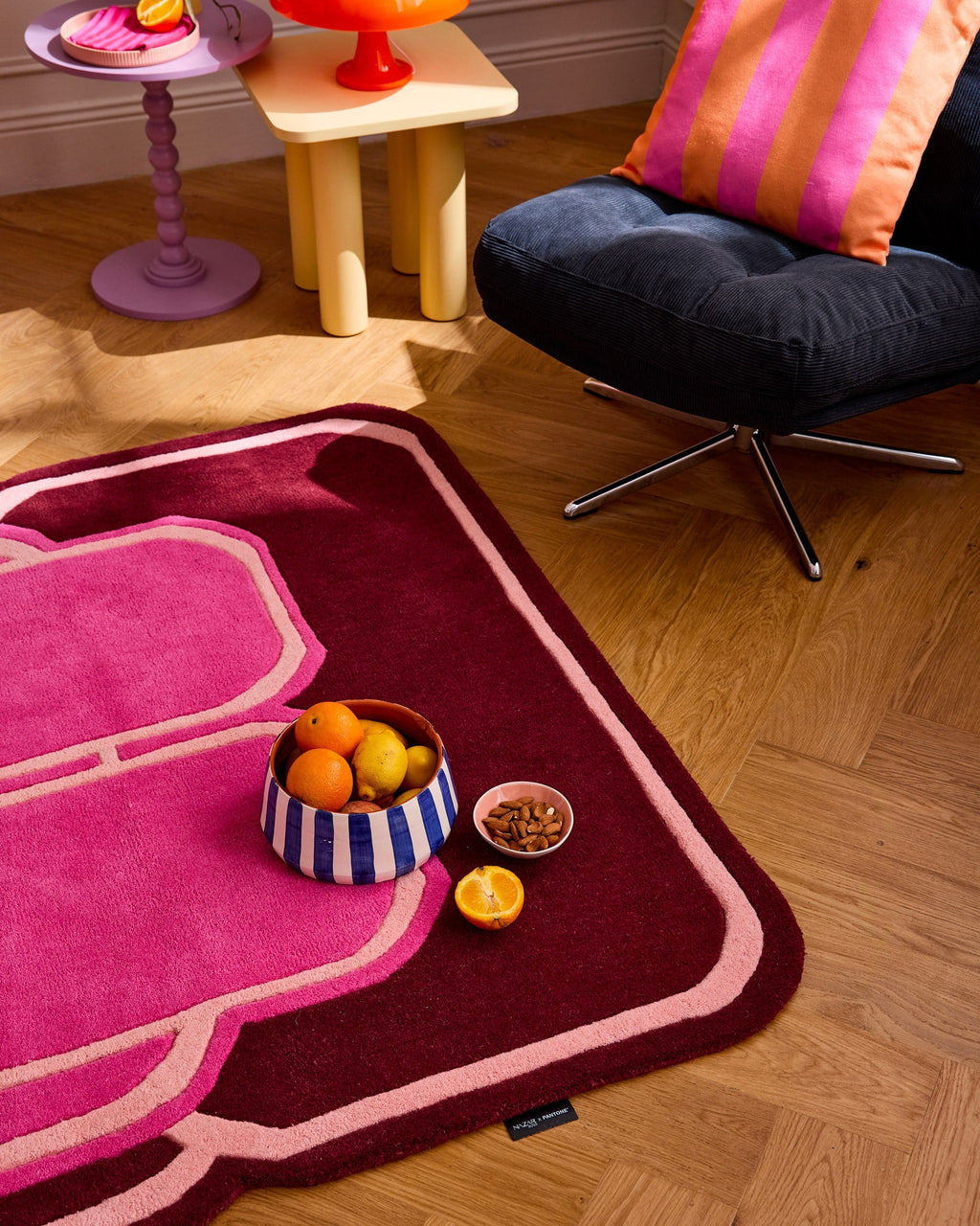 Nuage Sucre – Pink and Burgundy wool rug – Nuage Sucre