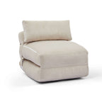 Nyx - Fauteuil Convertible Compressé En Mousse 1 Place - Velours Côtelé - Beige