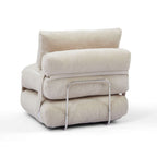 Nyx - Fauteuil Convertible Compressé En Mousse 1 Place - Velours Côtelé - Beige