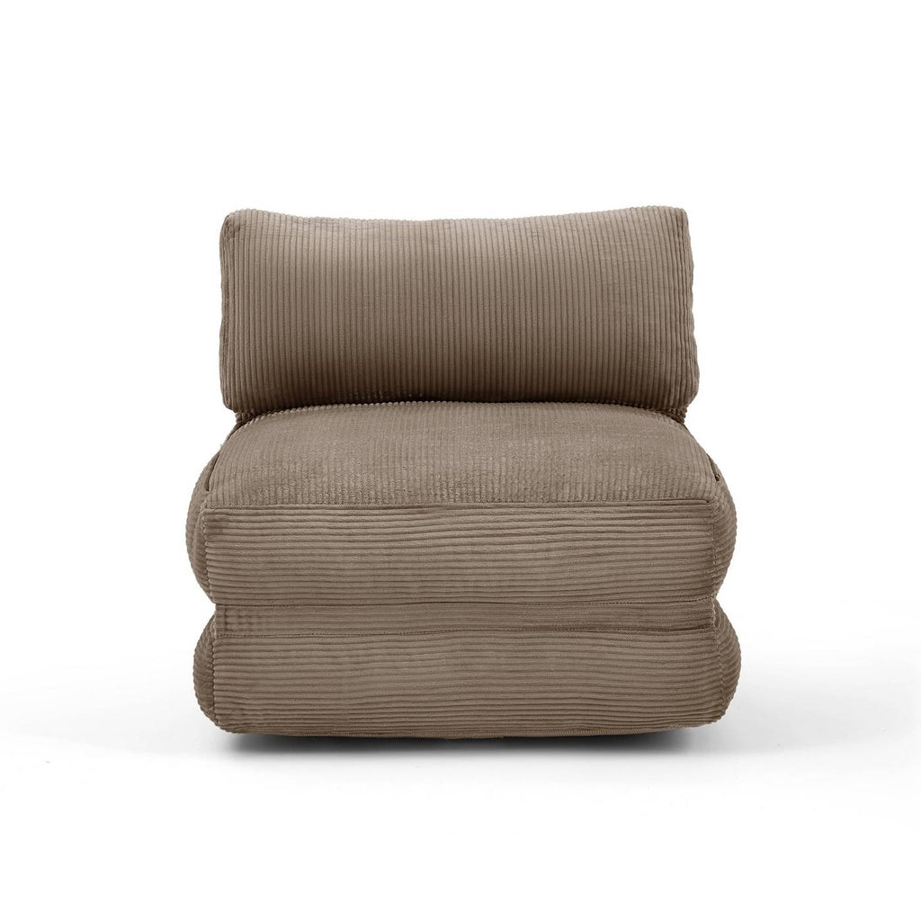 Nyx - Fauteuil Convertible Compressé En Mousse 1 Place - Velours Côtelé - Gris