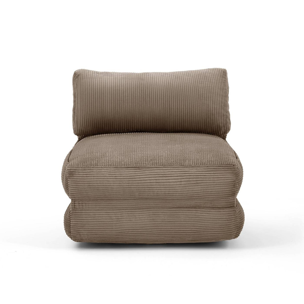 Nyx - Fauteuil Convertible Compressé En Mousse 1 Place - Velours Côtelé - Gris