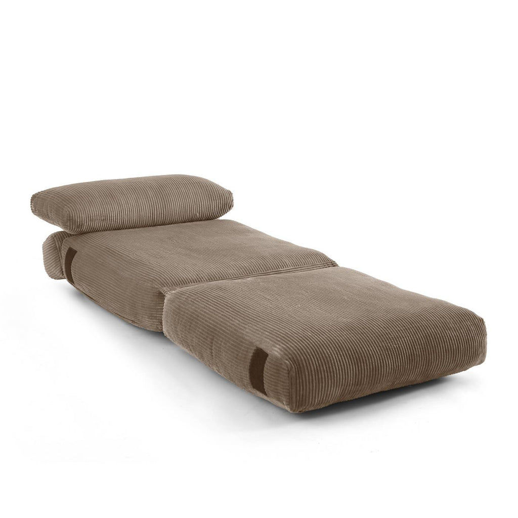 Nyx - Fauteuil Convertible Compressé En Mousse 1 Place - Velours Côtelé - Gris