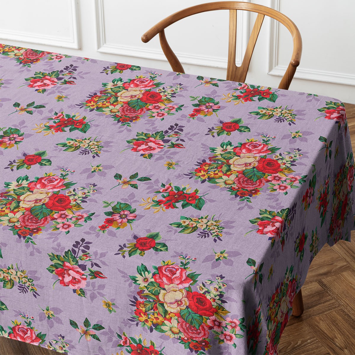 Mia - Nappe Carrée - En Coton - Lila