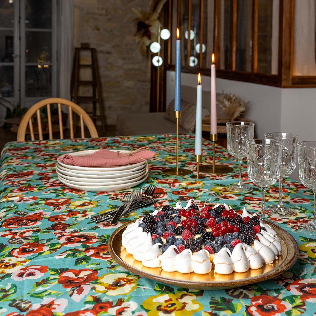 Rita - Nappe - En Coton - Turquoise