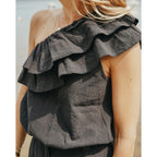 Seven August - New Tara Blouse - Black Linen
