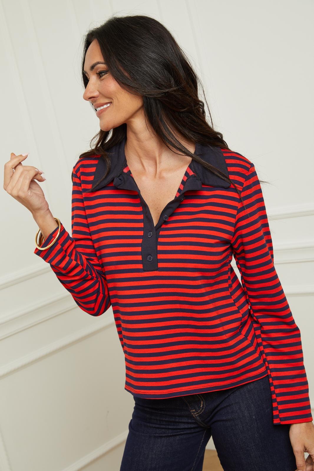 Polo Ml - Navy/Red
