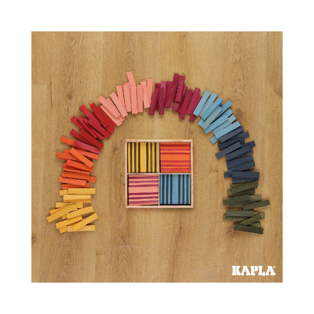 KAPLA - Coffret Octocolor - Rouge, Orange, Jaune, Vert, Bleu Clair, Bleu Foncé, Rose, Violet
