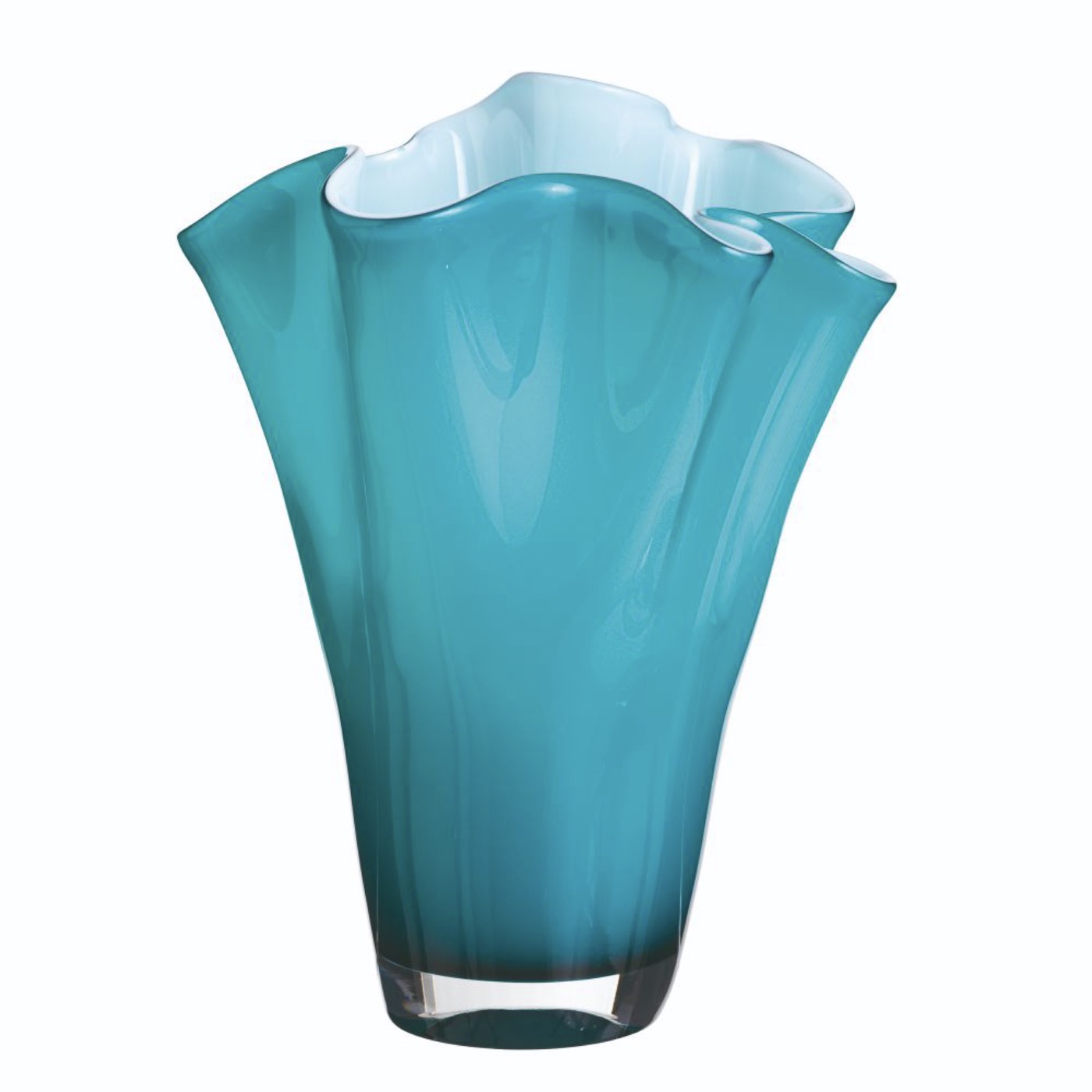 Wave - Vase - H30 Cm - Opale/Bleu Clair