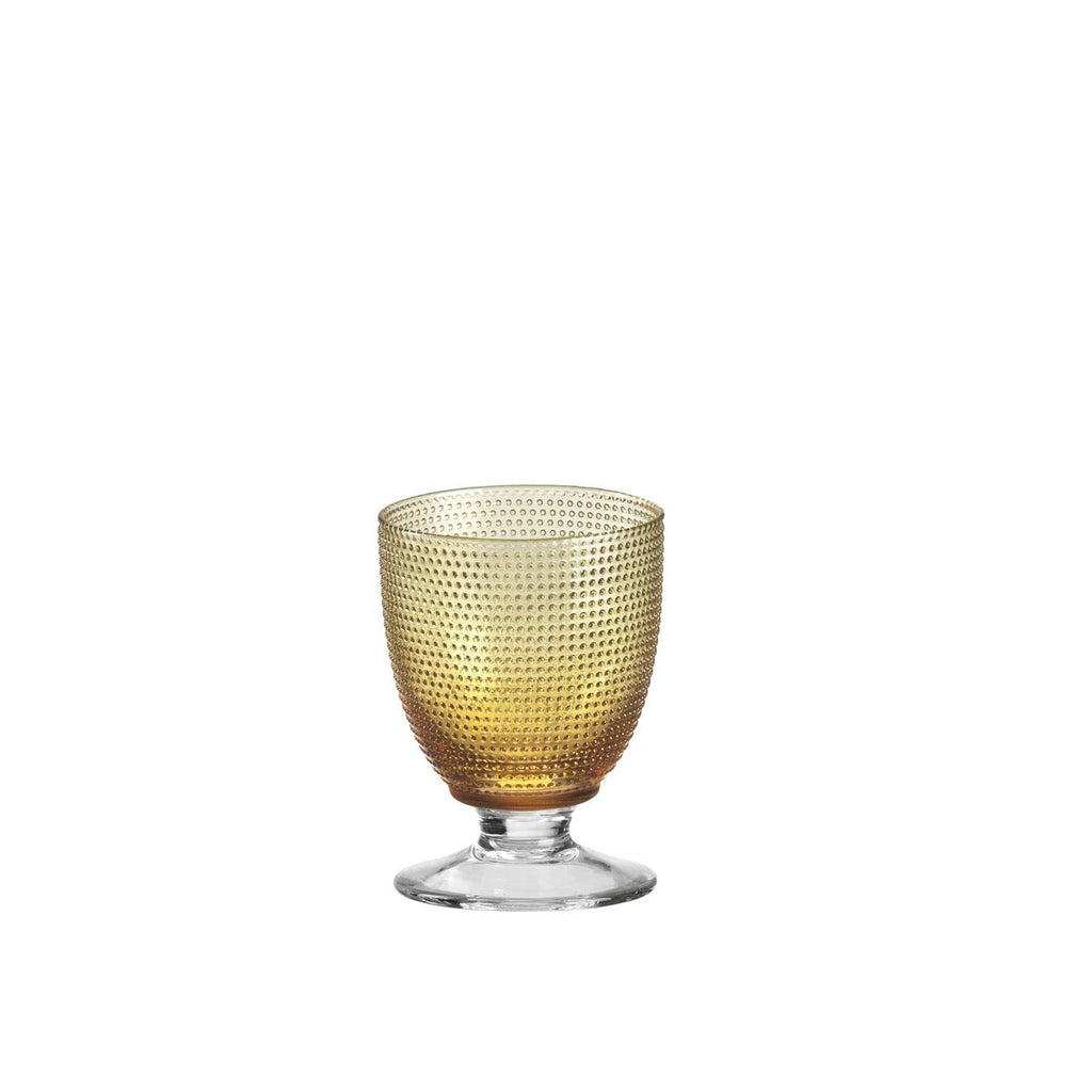 Trame - Lot De 6 Verres À Eau À Pied Bas - Ambre