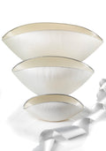 Burano - Coupe - 28x14 Cm - Blanc Perle/Filet Platine