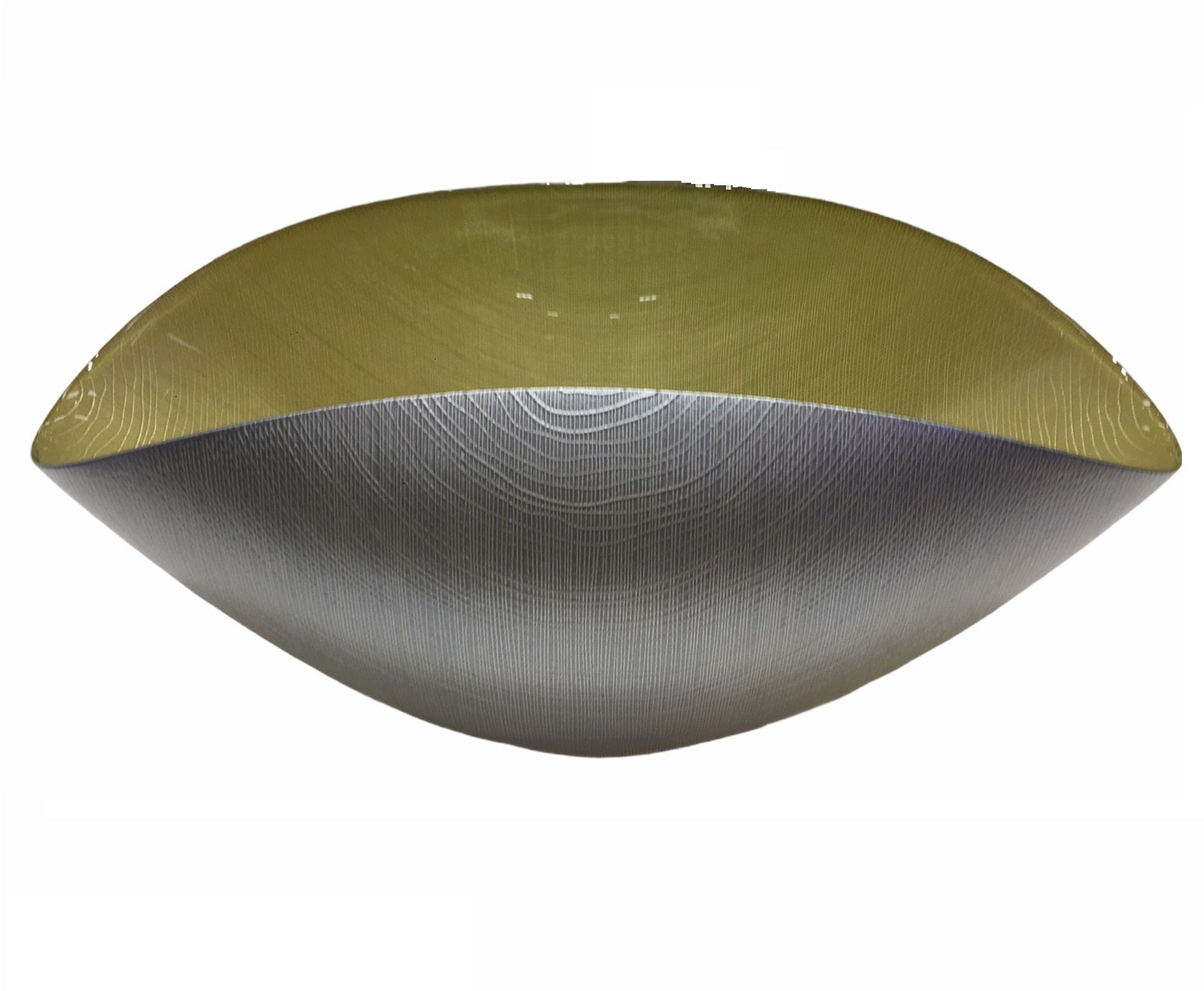 Burano - Centre De Table - 38x11 Cm - Gris Brume/Citron