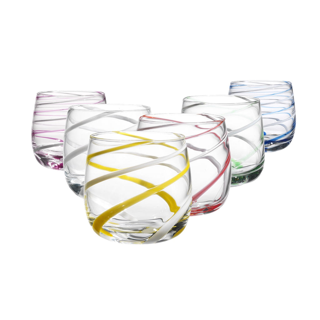 Twister - Lot De 6 Verres À Eau - H9 Cm - Coloris Assortis