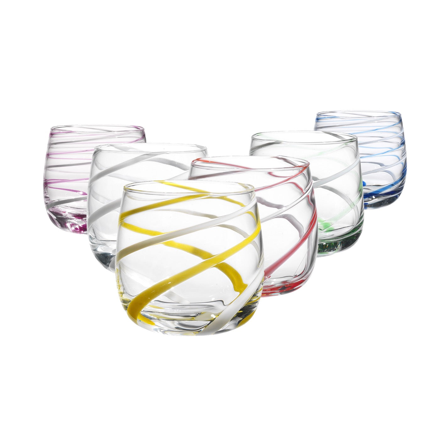 Twister - Lot De 6 Verres À Eau - H9 Cm - Coloris Assortis