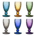 Diamond - Lot De 6 Verres À Pied - H17 Cm - Coloris Assortis
