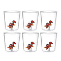 Dinos Vélociraptor - Lot De 6 Verres Décorés - H9,3 Cm