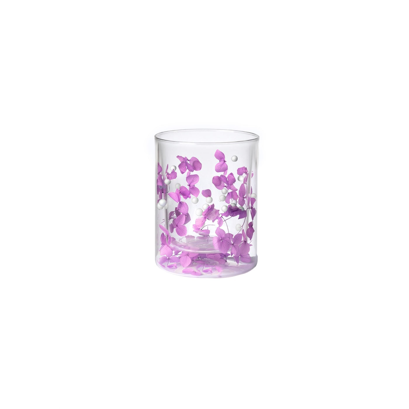 Flovers Pearls - Lot De 6 Verres - H10,5 Cm - Lilas/Blanc