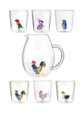 Pet Friends Mix 9 - Lot De 7 Pièces (6 Verres + Carafe)