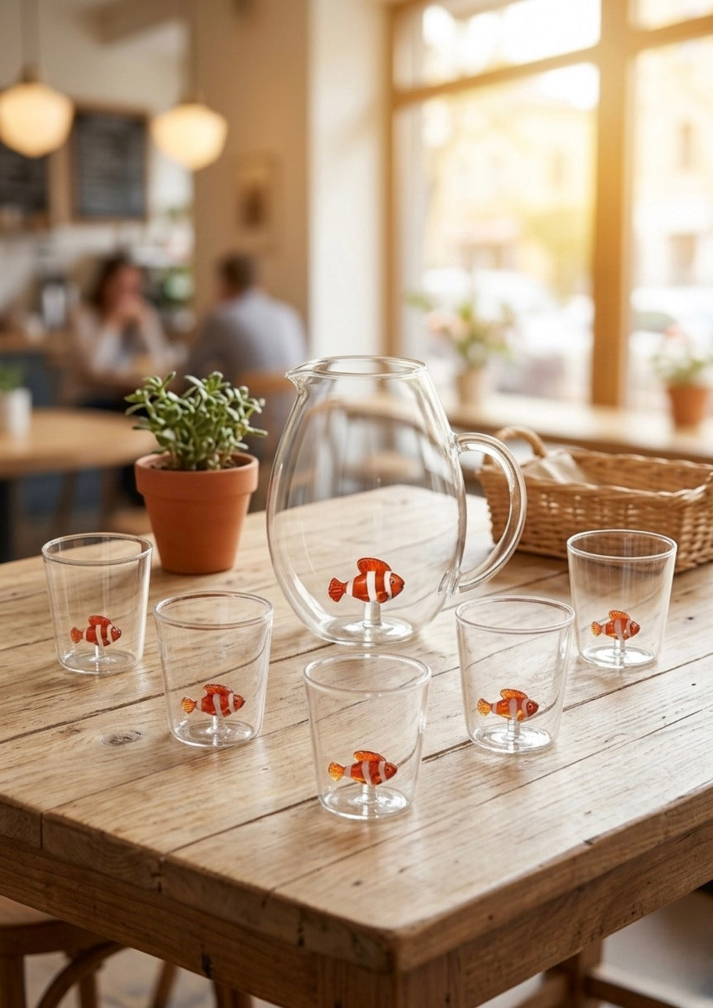 Pet Friends Mix 11 - Lot De 7 Pièces (6 Verres + Carafe)