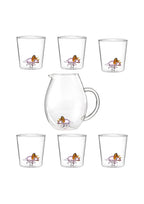 Dinos Triceratops - Lot De 7 Pièces (6 Verres + Carafe)