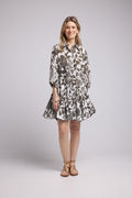 Short Mid-Length Sleeve Dress - Khaki