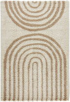 Shaggy Rug Olympe 1066 - Geometric Pattern - Beige - Indoor