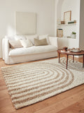 Shaggy Rug Olympe 1066 - Geometric Pattern - Beige - Indoor