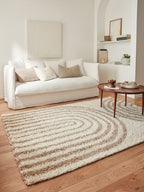 Shaggy Rug Olympe 1066 - Geometric Pattern - Beige - Indoor