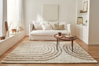 Shaggy Rug Olympe 1066 - Geometric Pattern - Beige - Indoor