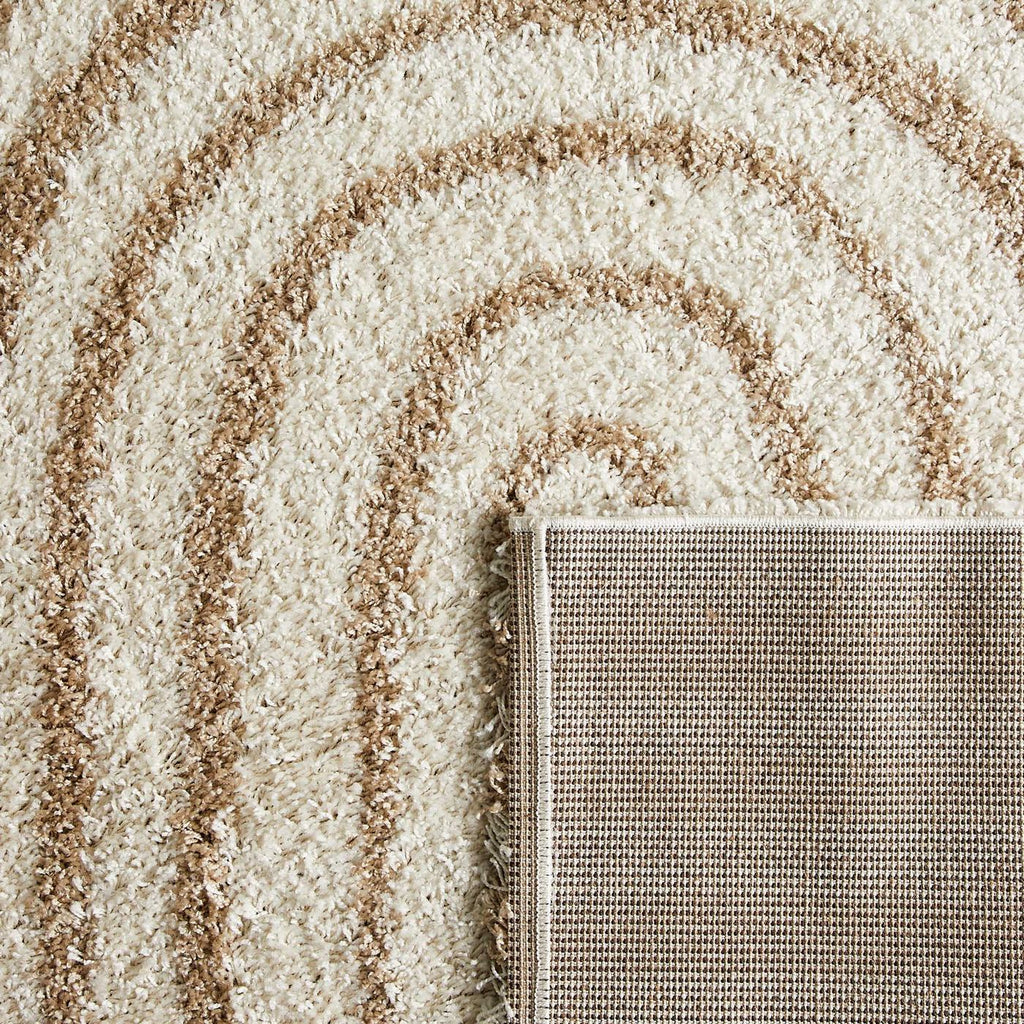 Shaggy Rug Olympe 1066 - Geometric Pattern - Beige - Indoor