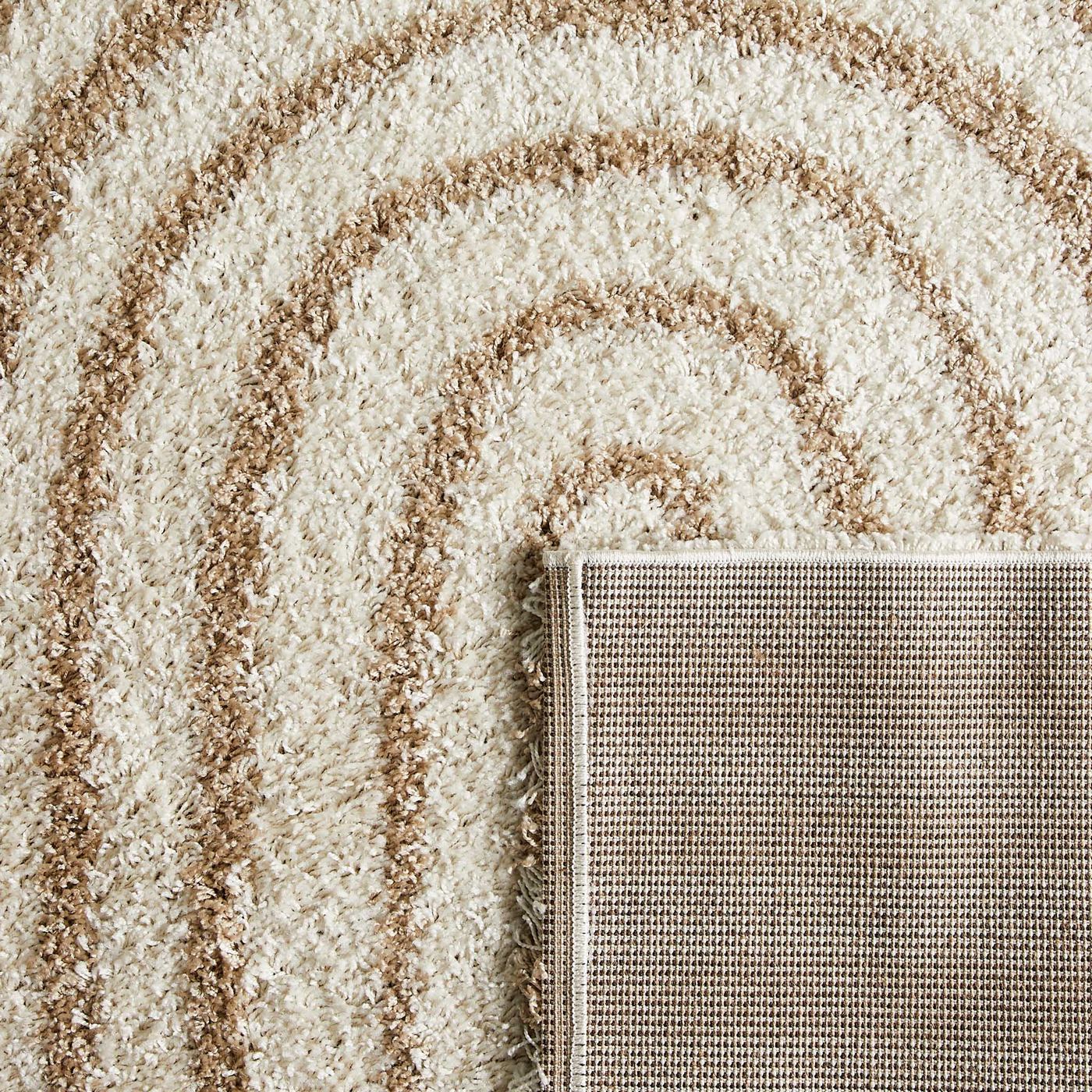 Shaggy Rug Olympe 1066 - Geometric Pattern - Beige - Indoor