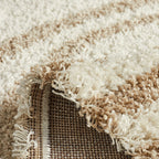 Shaggy Rug Olympe 1066 - Geometric Pattern - Beige - Indoor
