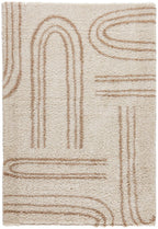 Shaggy Rug Olympe 1068 - Geometric Pattern - Beige - Indoor