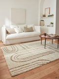 Shaggy Rug Olympe 1068 - Geometric Pattern - Beige - Indoor