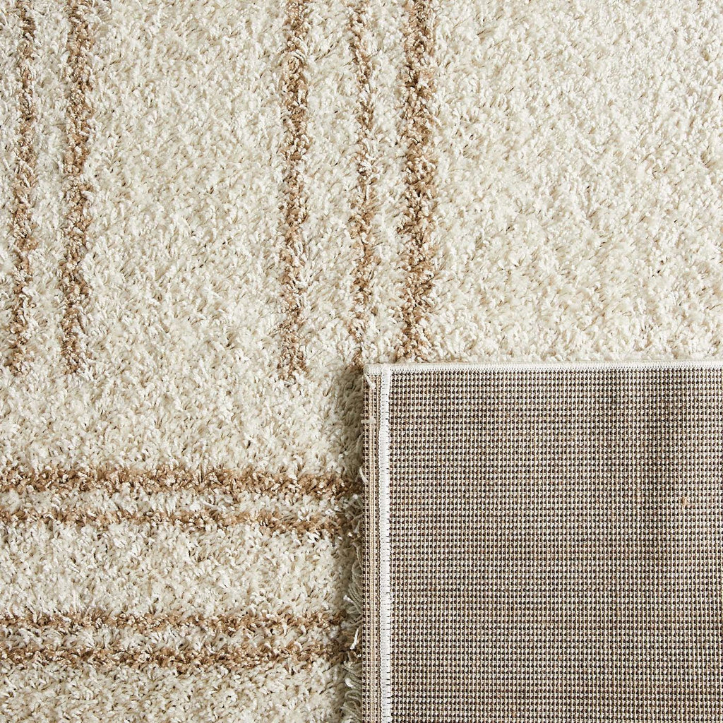 Shaggy Rug Olympe 1068 - Geometric Pattern - Beige - Indoor