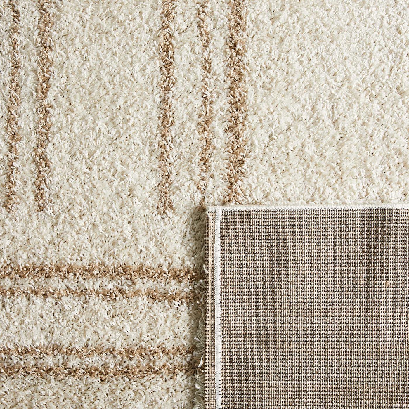 Shaggy Rug Olympe 1068 - Geometric Pattern - Beige - Indoor